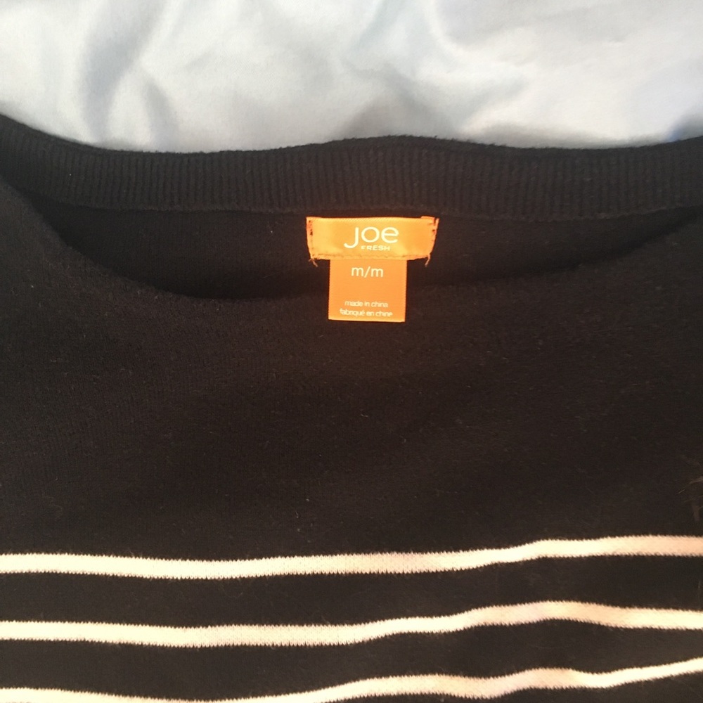 2/$20 Black and White Striped Mod Classy Dress M - Picture 2 of 4